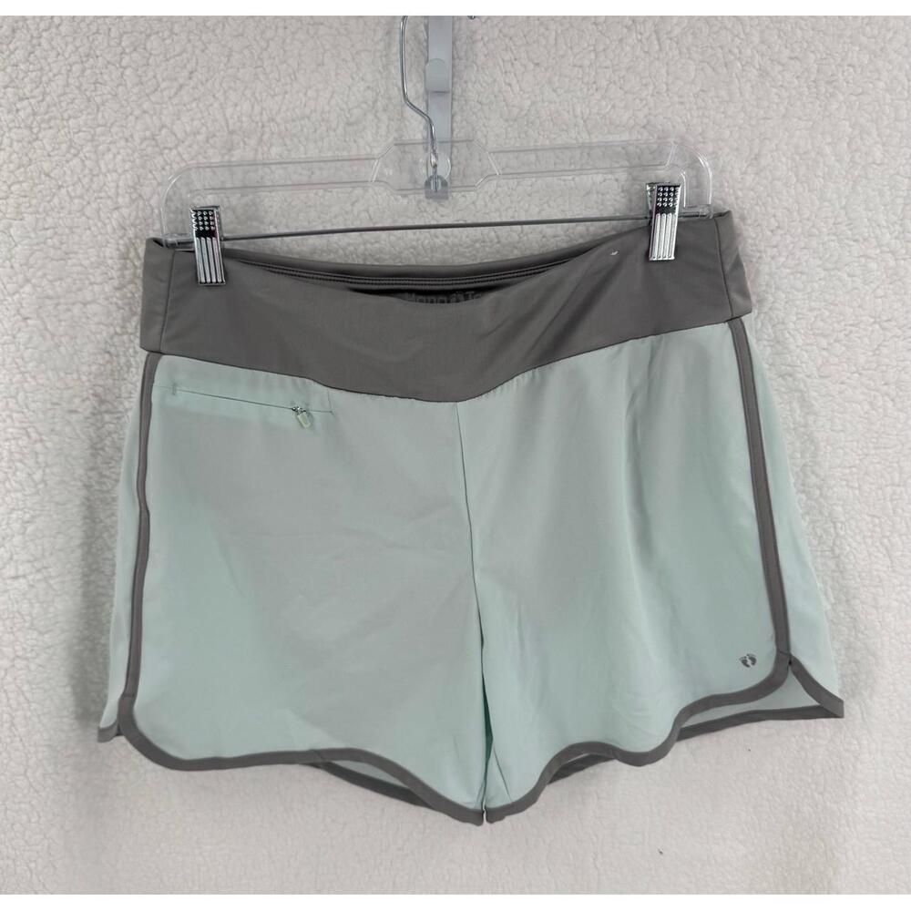 Hang Ten Light Green Zipper Pocket Gray Waistband Womens‎ Shorts Size M
